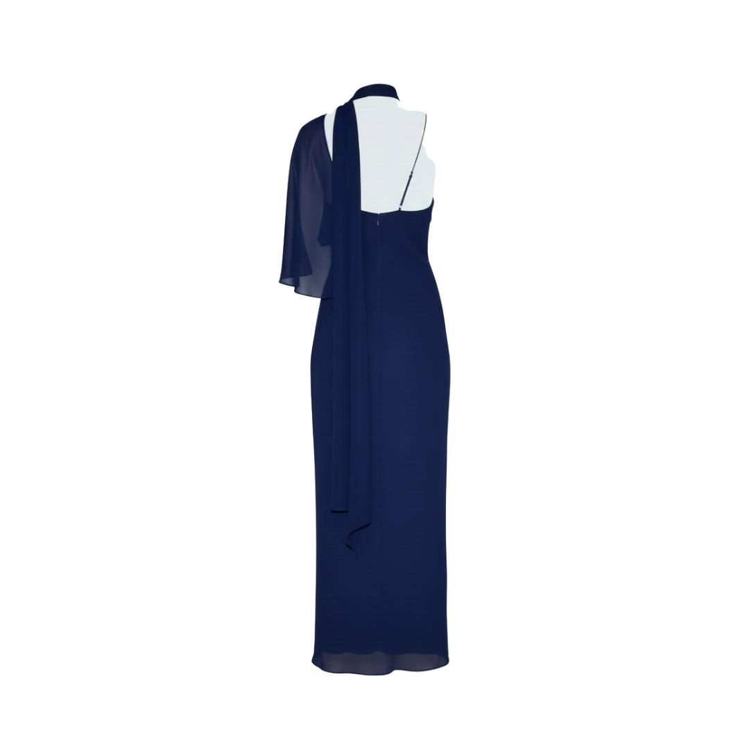 ASYMMETRICAL DRESS WITH SCARF