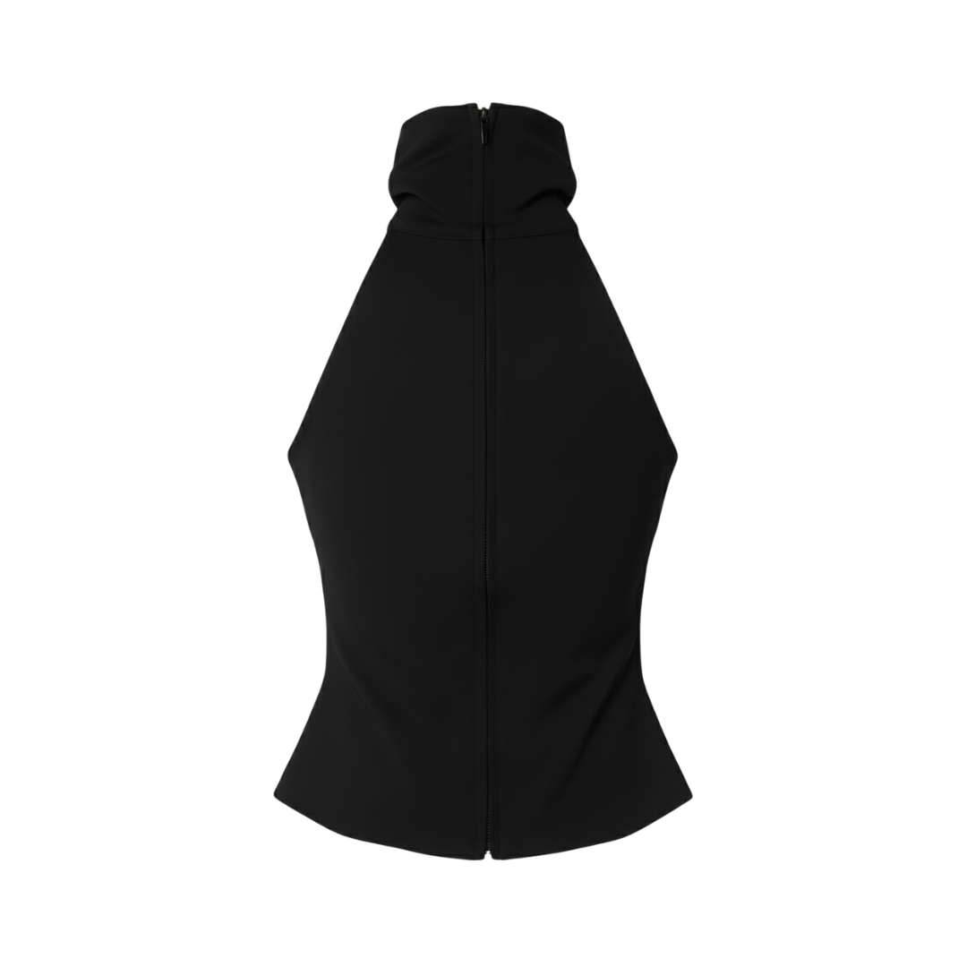 BLACK HIGH NECK TOP