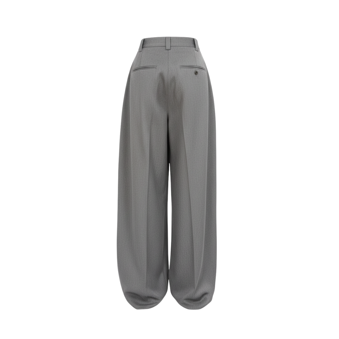 GREY WIDE LEG TROUSERS