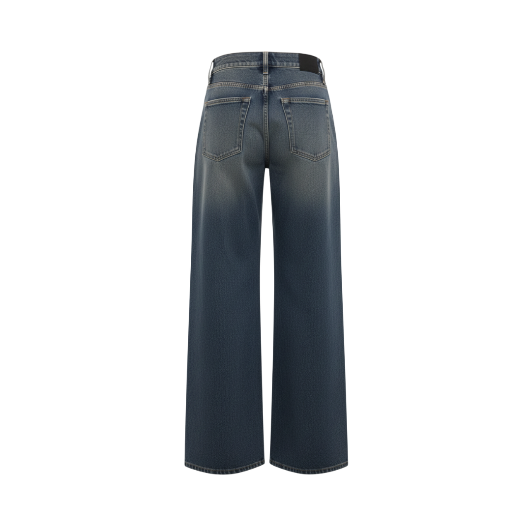 DARK WASHED WIDE LEG JEANS