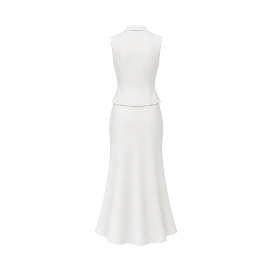 Valeria Collared Flared Co Ord Set - Cloud