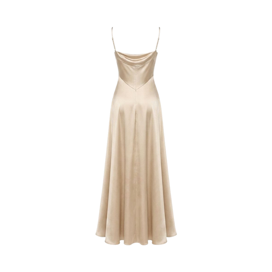 Valeria Cowl Satin Maxi Dress - Champagne