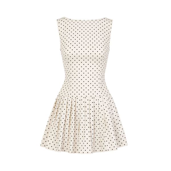 Valeria Polka Dot Peplum Mini Dress - White