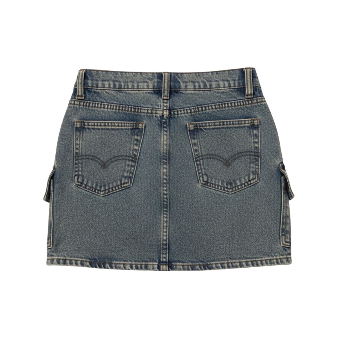 DENIM CARGO MINI  SKIRT