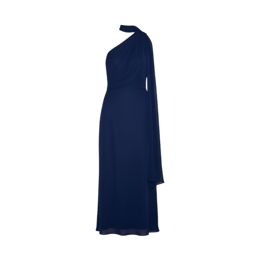 ASYMMETRICAL DRESS WITH SCARF