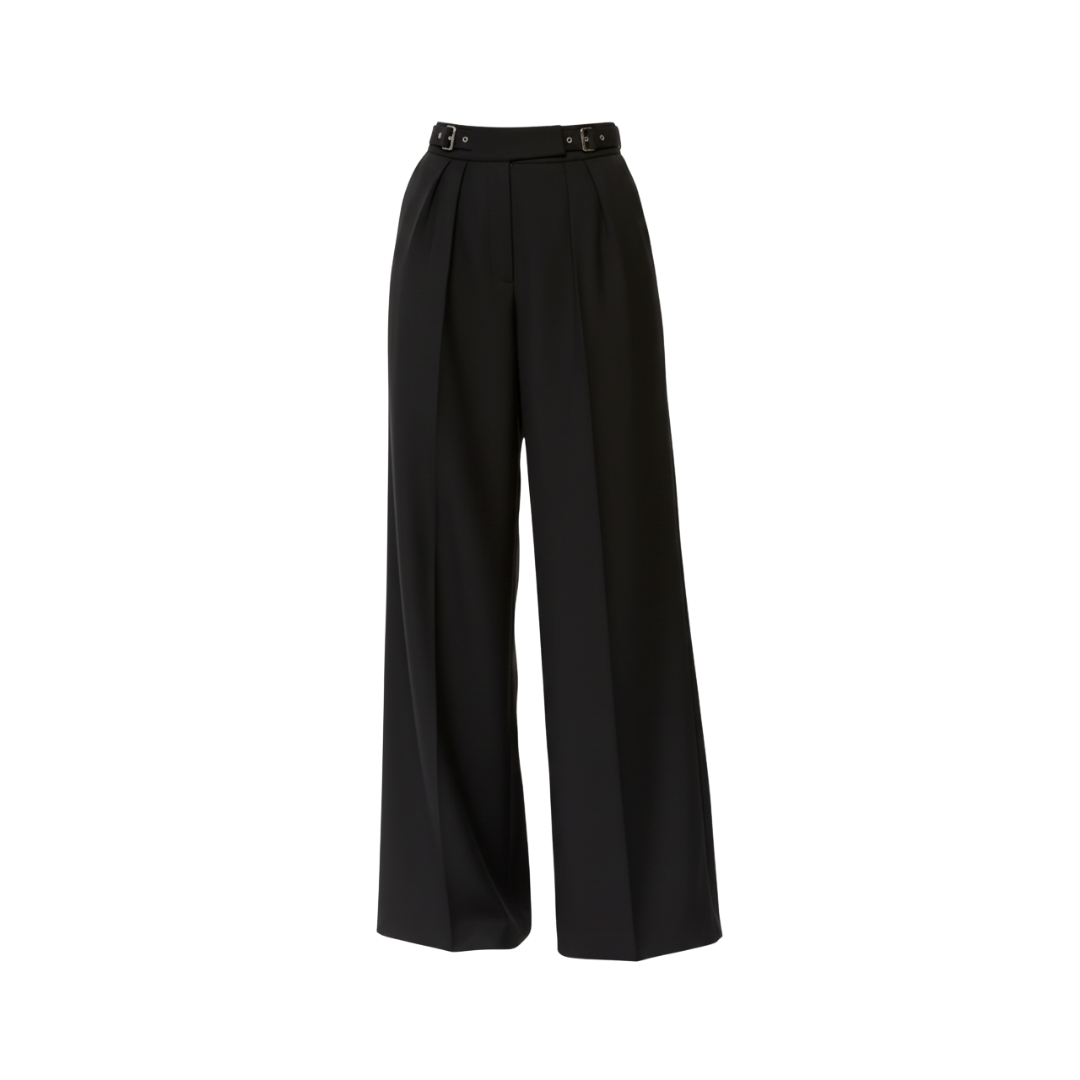 WIDE LEG PLEATED TROUSERS