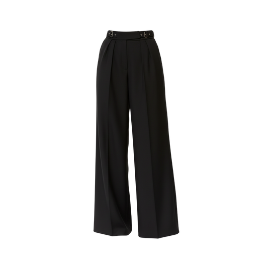 WIDE LEG PLEATED TROUSERS