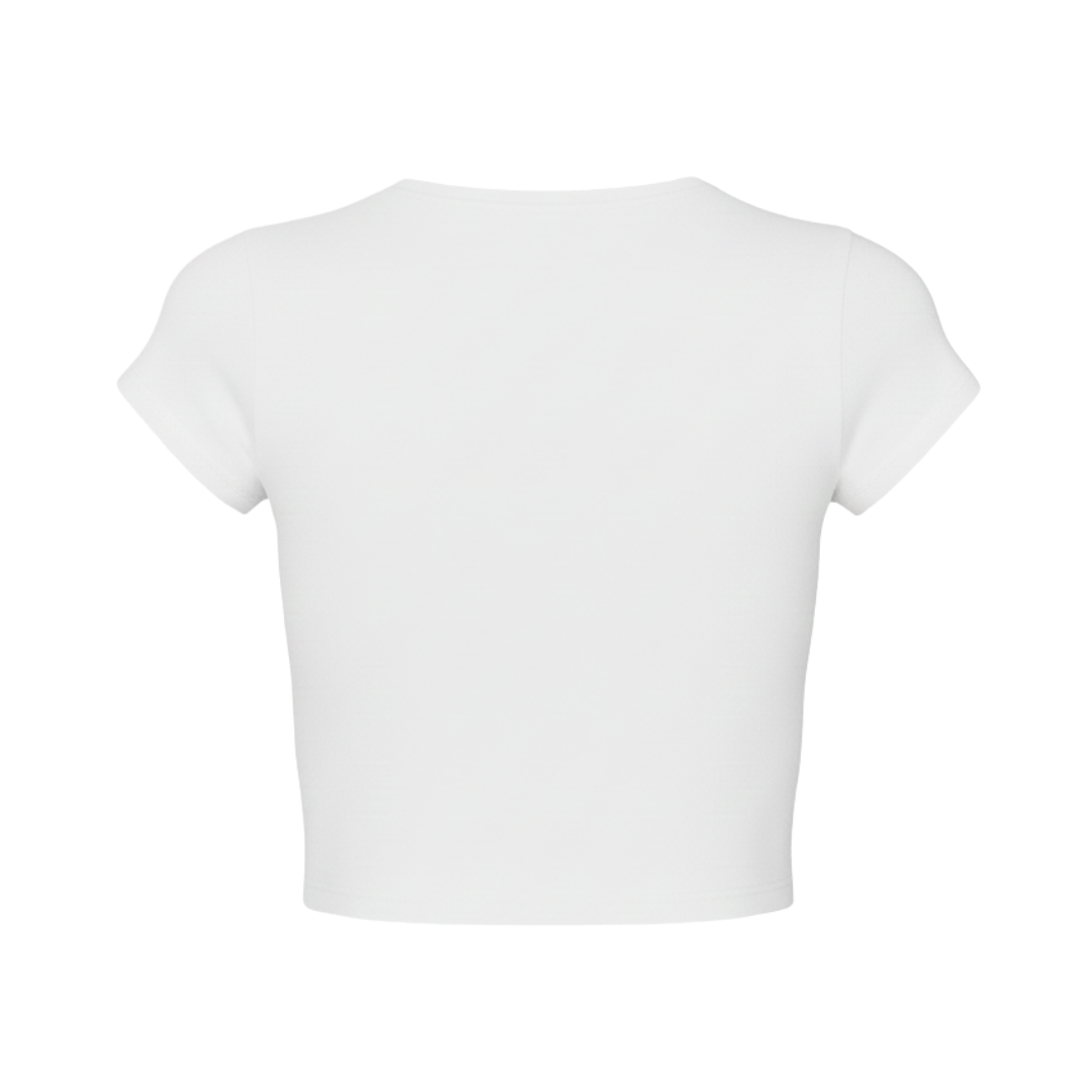 WHITE BEADED EMBROIDERY BABY TEE