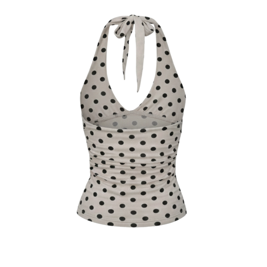 POLKA DOT HALTER NECK TOP