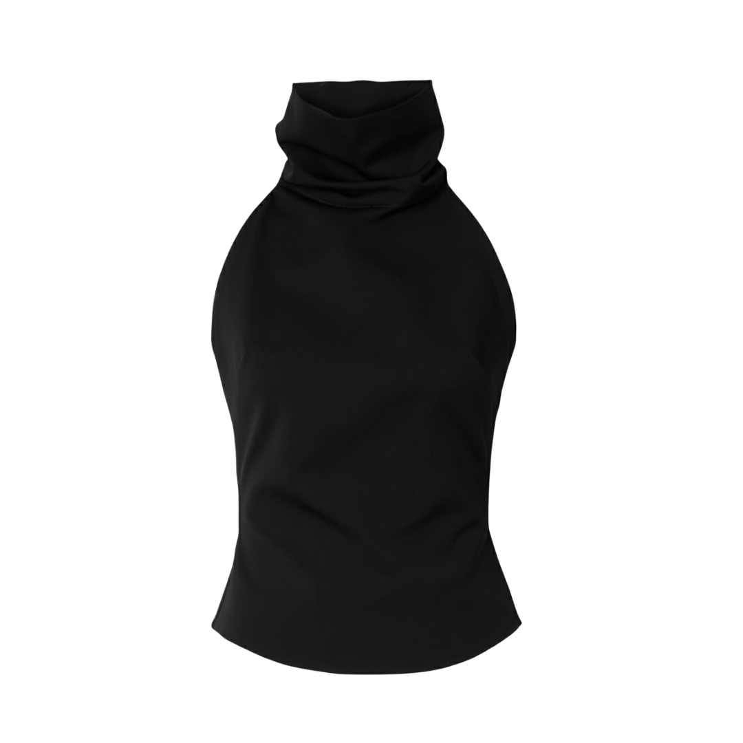 BLACK HIGH NECK TOP