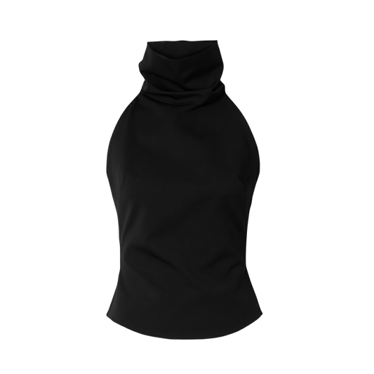 BLACK HIGH NECK TOP