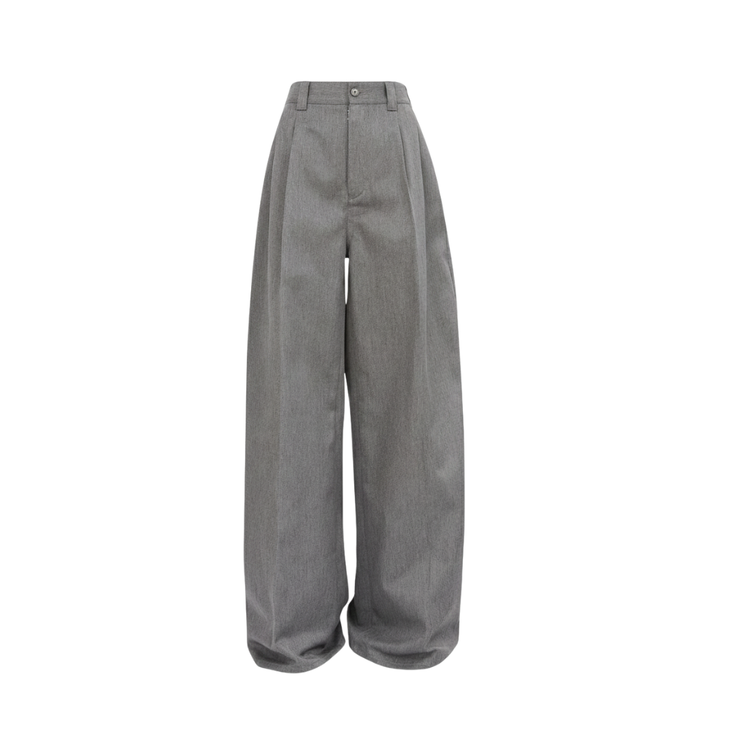 GREY WIDE LEG TROUSERS