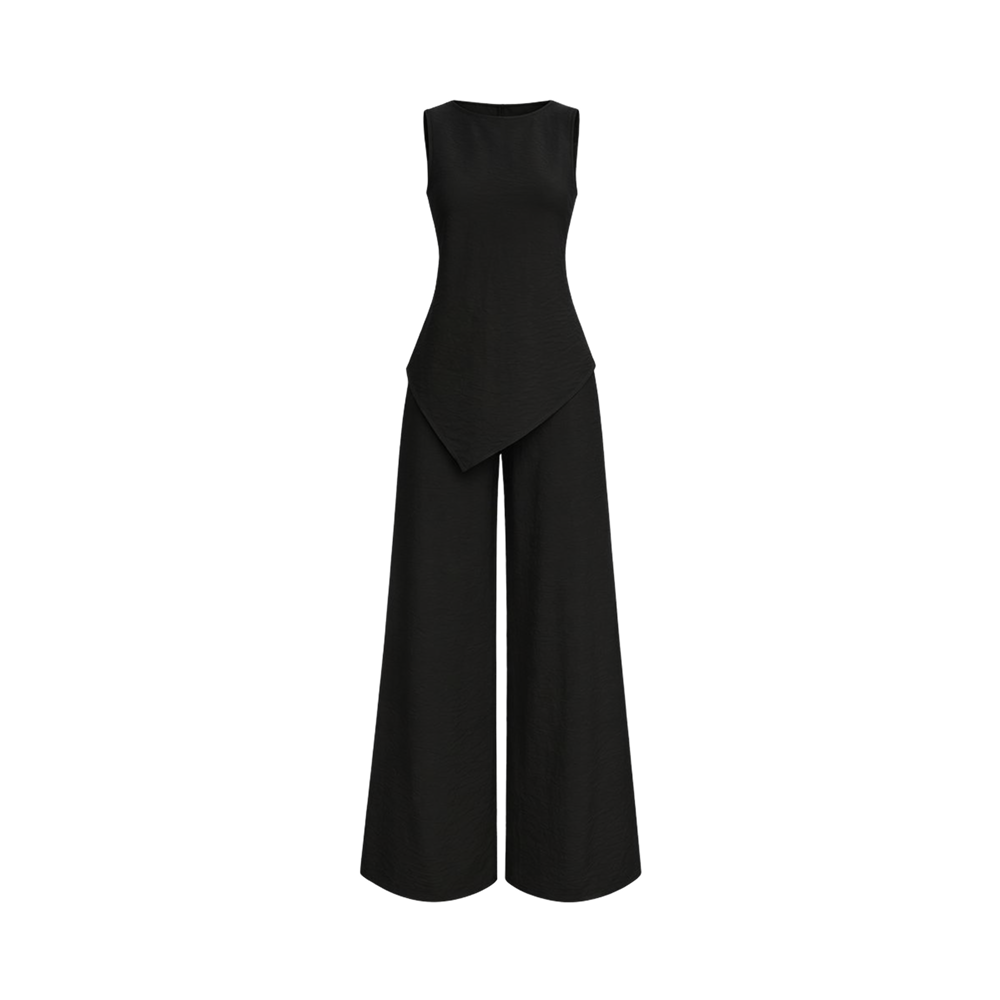 Valeria Asymmetric Co-ord Set - Black