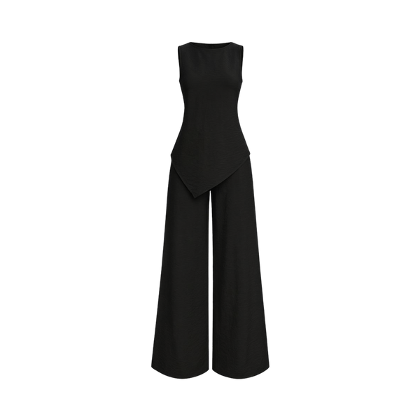 Valeria Asymmetric Co-ord Set - Black