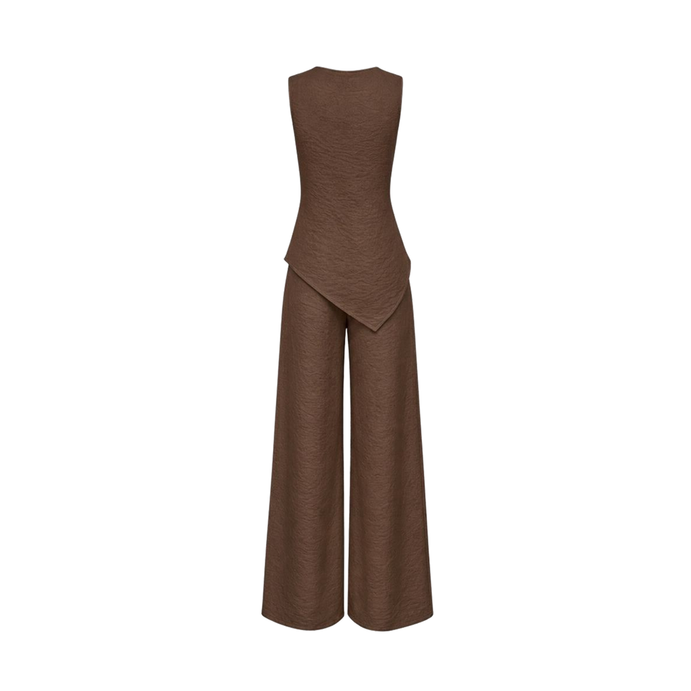 Valeria Asymmetric Co-ord Set - Cocoa