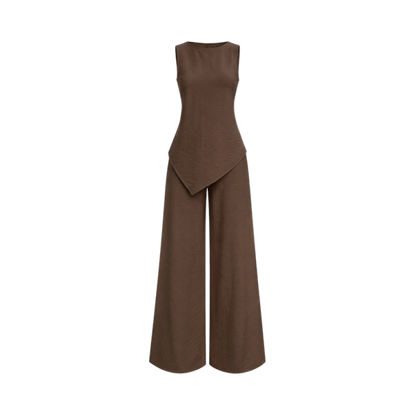 Valeria Asymmetric Co-ord Set - Cocoa