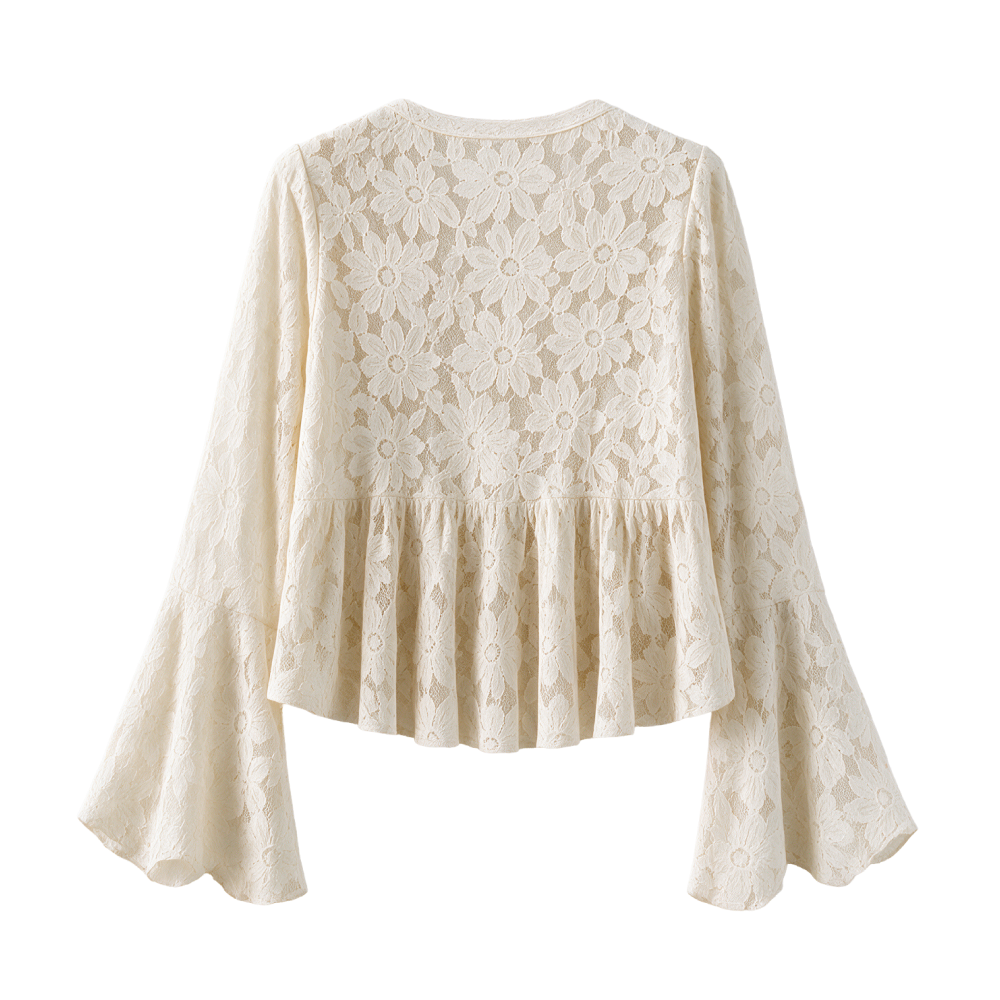 Valeria Chantilly Lace Blouse - Ivory