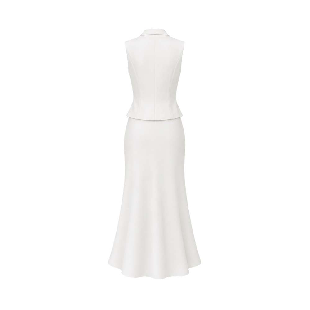 Valeria Collared Flared Co Ord Set - Cloud