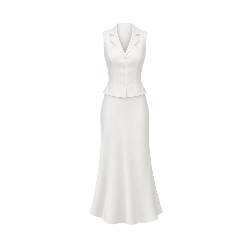 Valeria Collared Flared Co Ord Set - Cloud