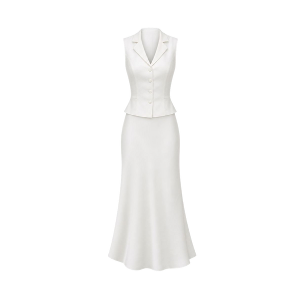 Valeria Collared Flared Co Ord Set - Cloud