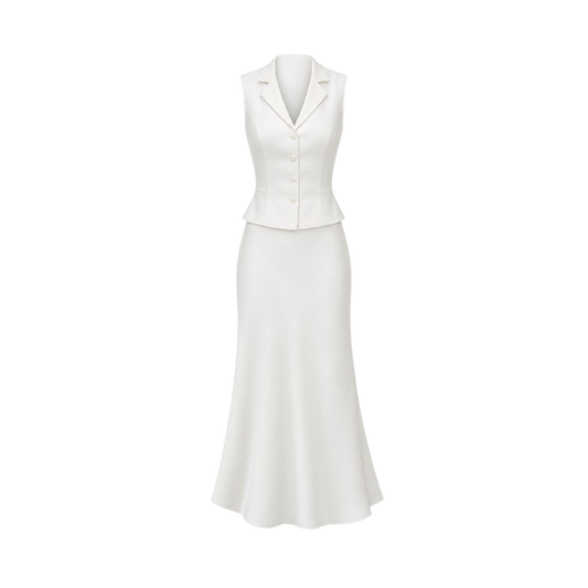 Valeria Collared Flared Co Ord Set - Cloud