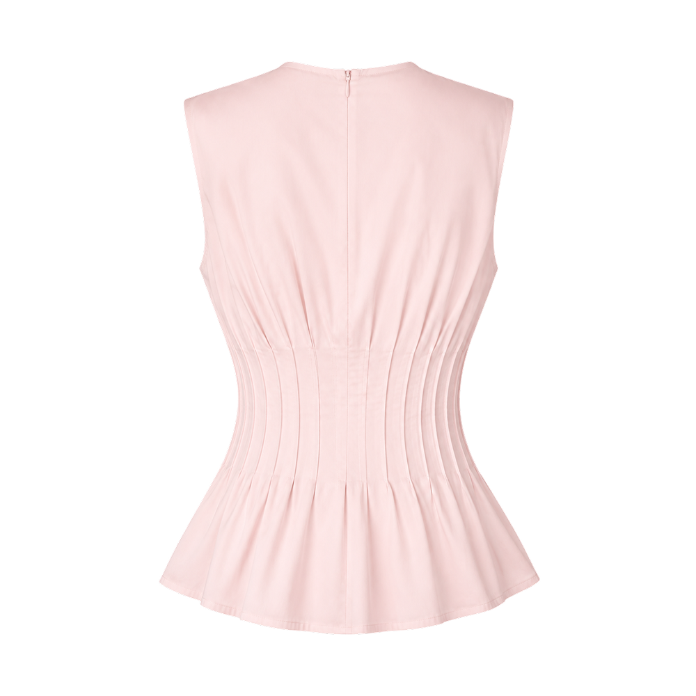 Valeria Contour Gathered Top - Blush Pink
