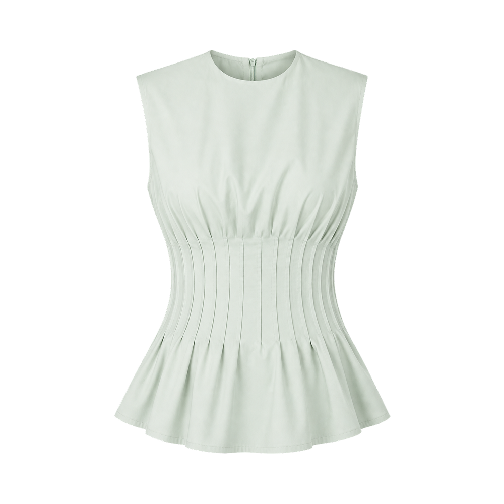 Valeria Contour Gathered Top - Mint
