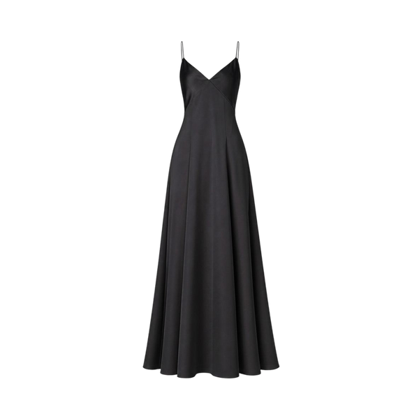 Valeria Cowl Satin Maxi Dress - Black