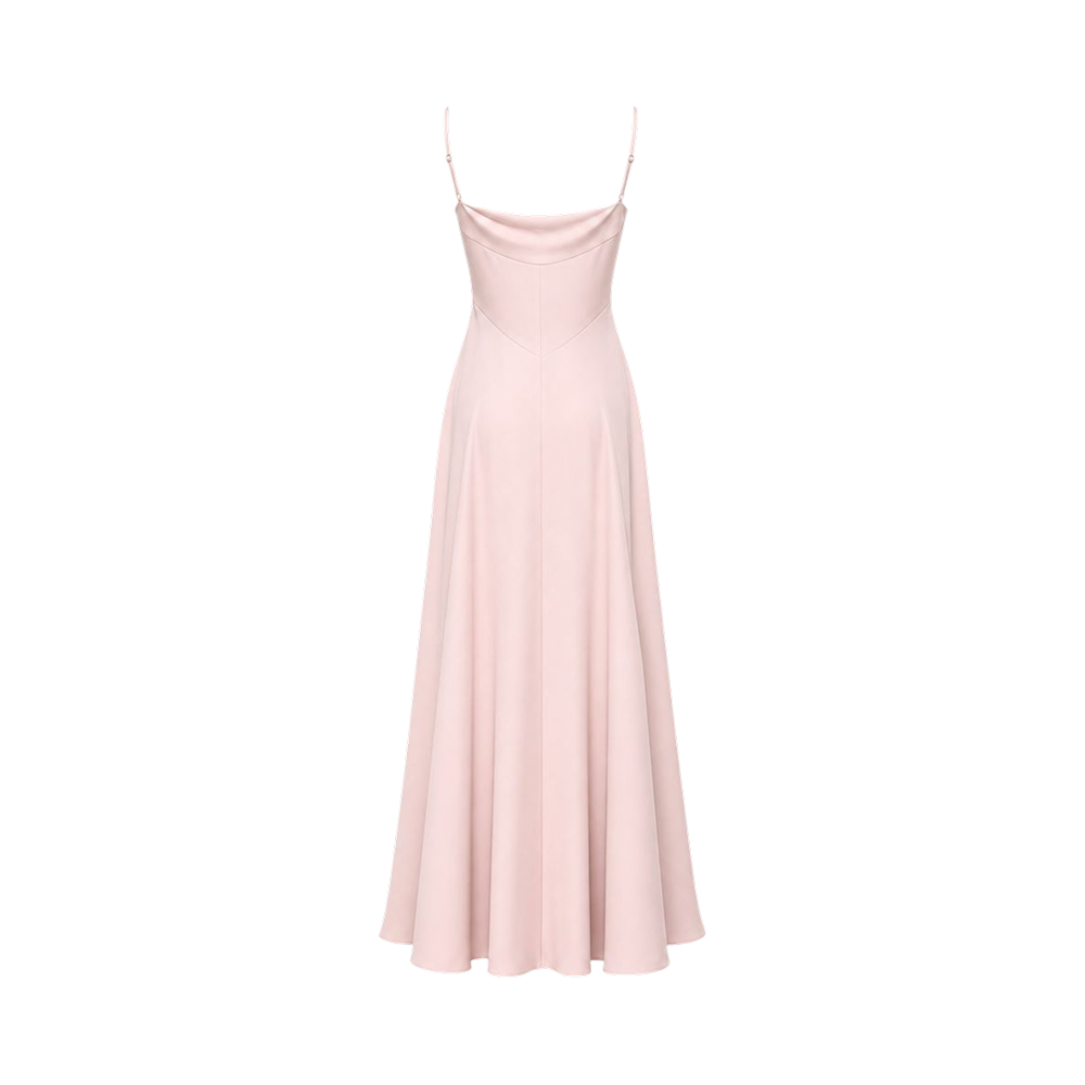 Valeria Cowl Satin Maxi Dress - Blush