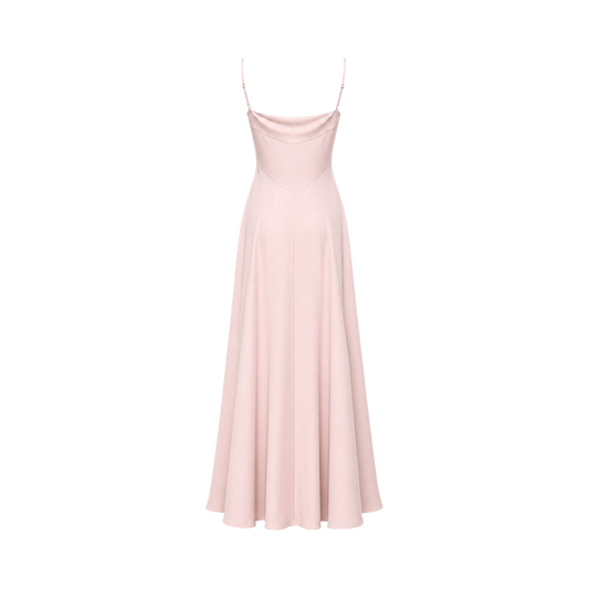 Valeria Cowl Satin Maxi Dress - Blush