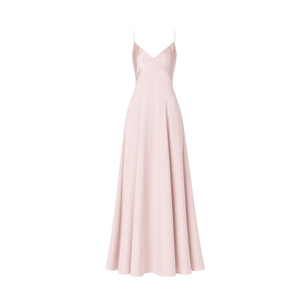 Valeria Cowl Satin Maxi Dress - Blush