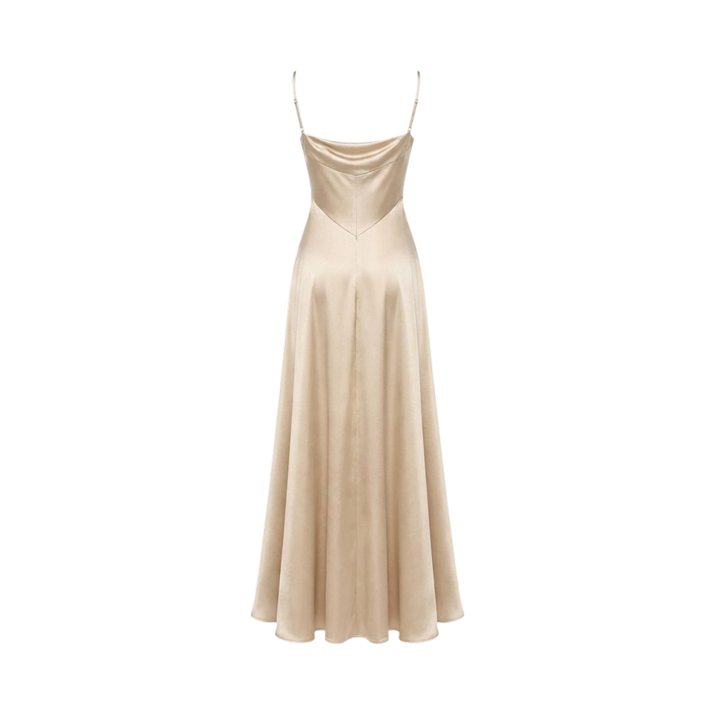 Valeria Cowl Satin Maxi Dress - Champagne