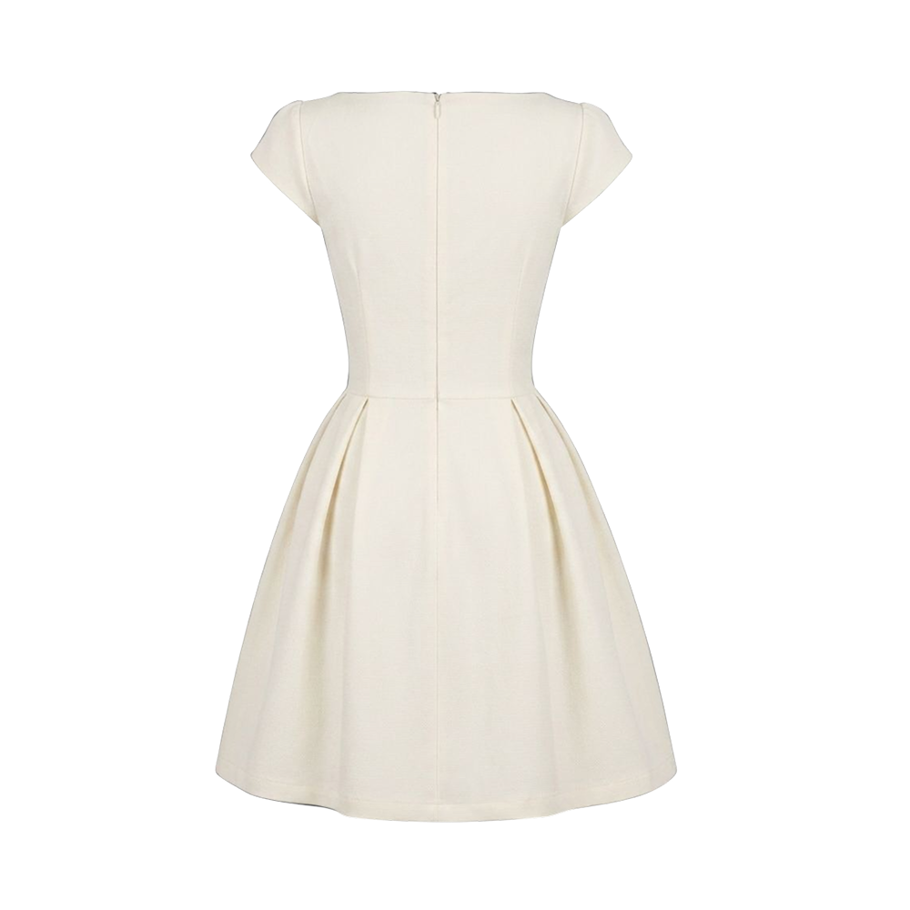 Valeria Éclipse Square Neck Dress - Ivory Pearl