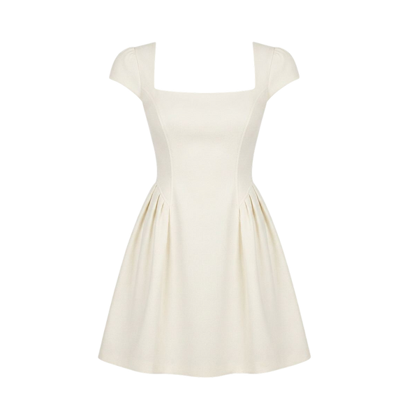 Valeria Éclipse Square Neck Dress - Ivory Pearl