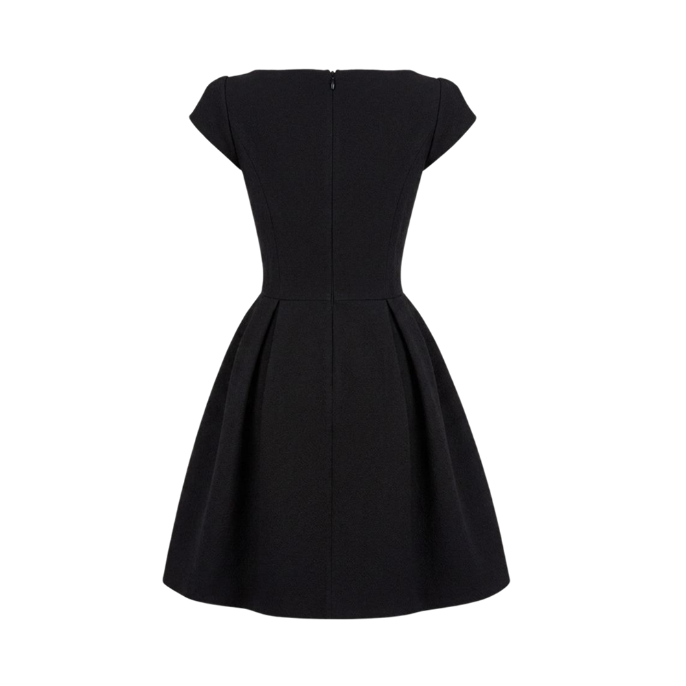 Valeria Éclipse Square Neck Dress - Midnight Noir