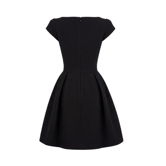 Valeria Éclipse Square Neck Dress - Midnight Noir