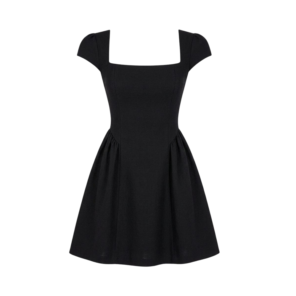 Valeria Éclipse Square Neck Dress - Midnight Noir