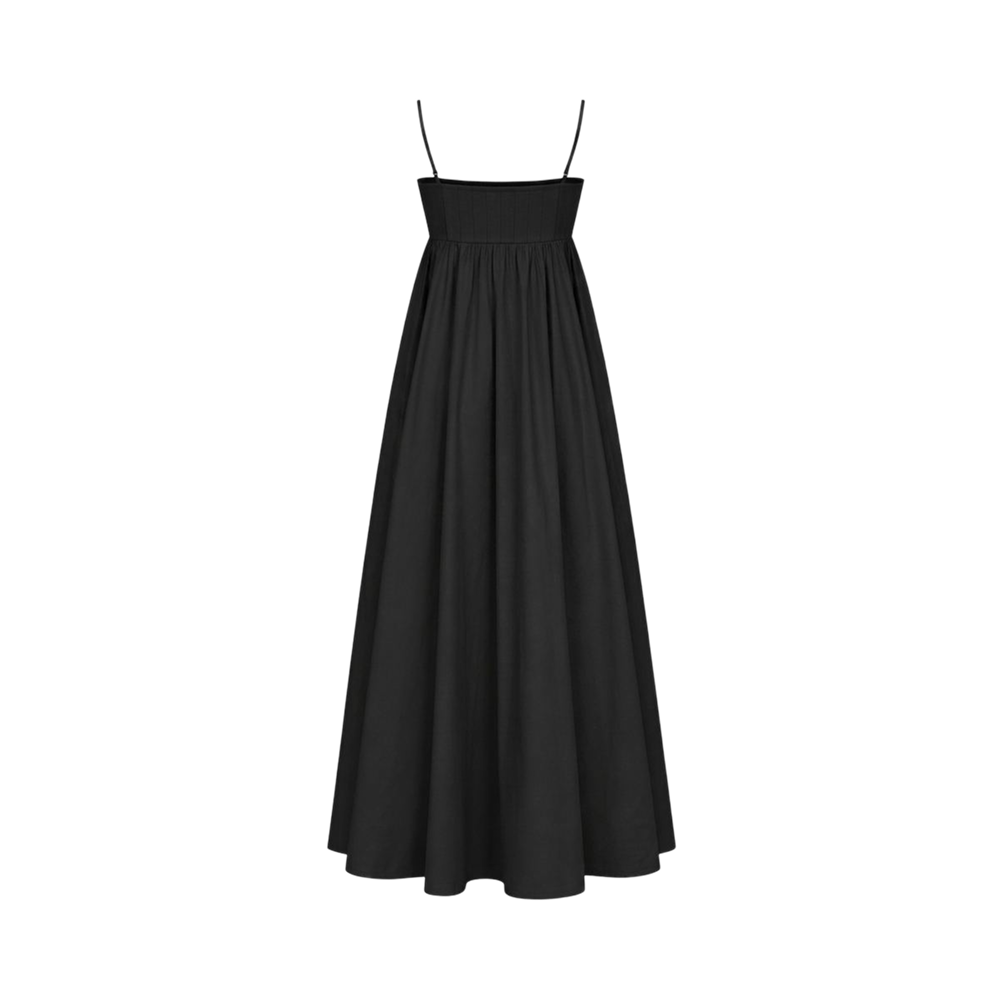 Valeria Empire Spaghetti Strap Maxi Dress - Black