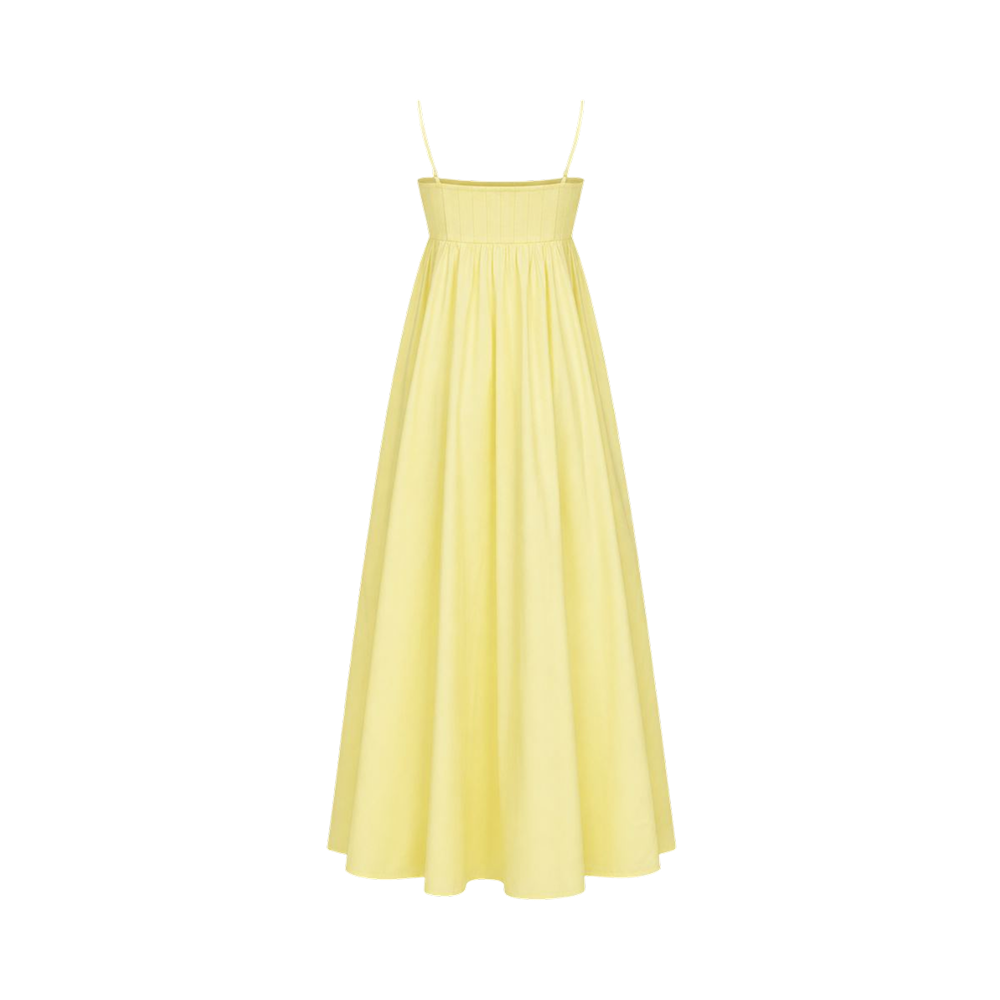 Valeria Empire Spaghetti Strap Maxi Dress - Butter Yellow
