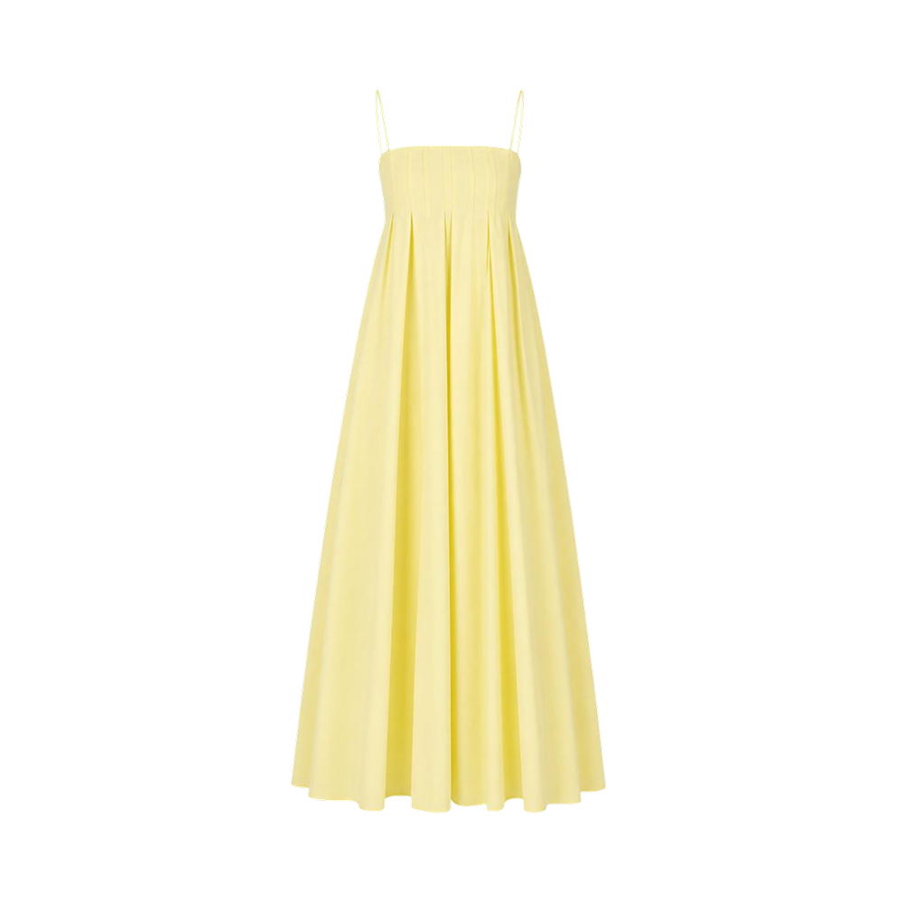 Valeria Empire Spaghetti Strap Maxi Dress - Butter Yellow