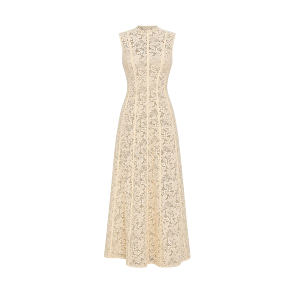 Valeria Lace Column Maxi Dress - Ivory