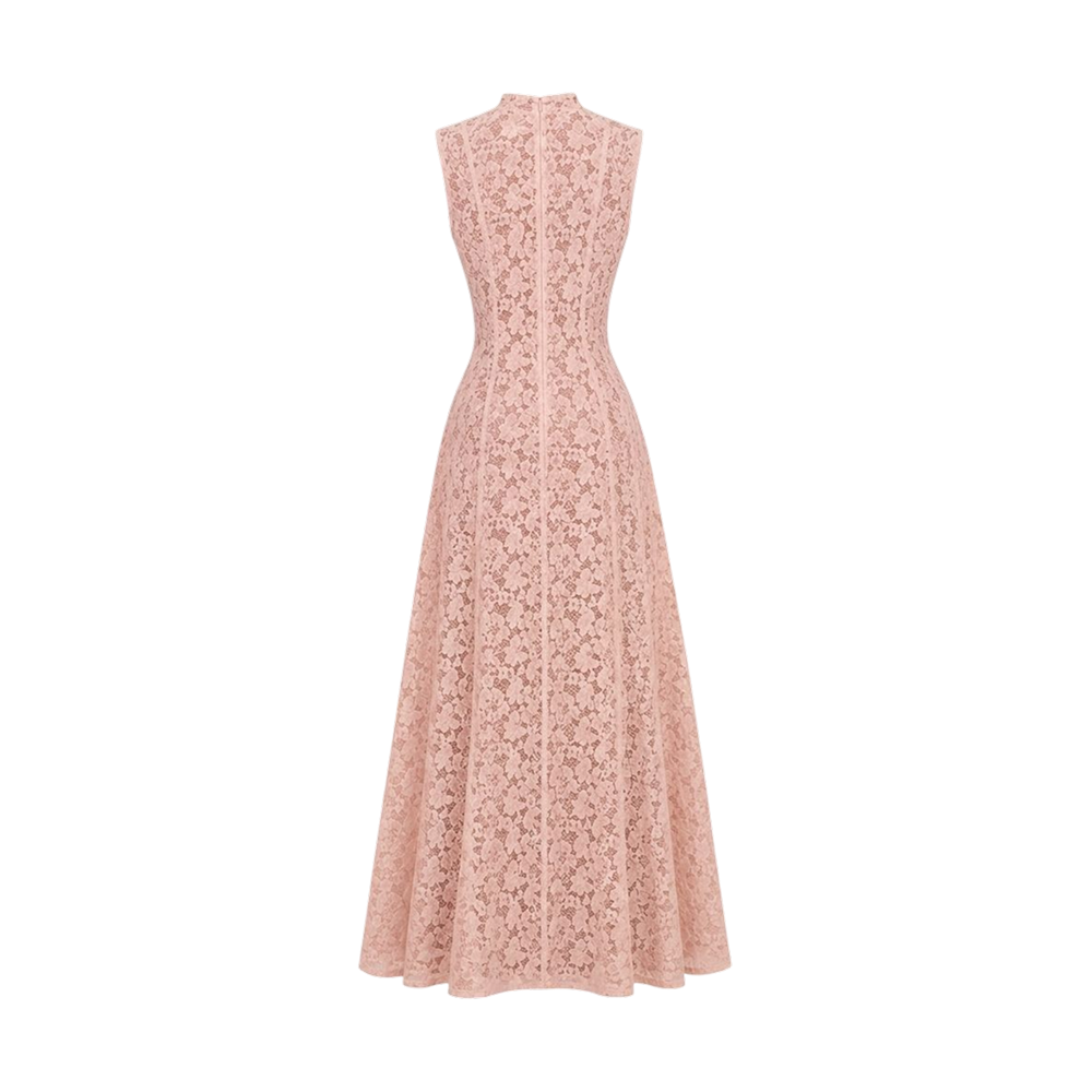 Valeria Lace Column Maxi Dress - Peach