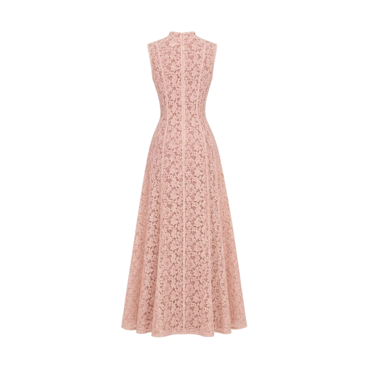 Valeria Lace Column Maxi Dress - Peach
