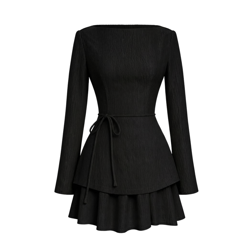 Valeria Layered Co-Ord Set - Black