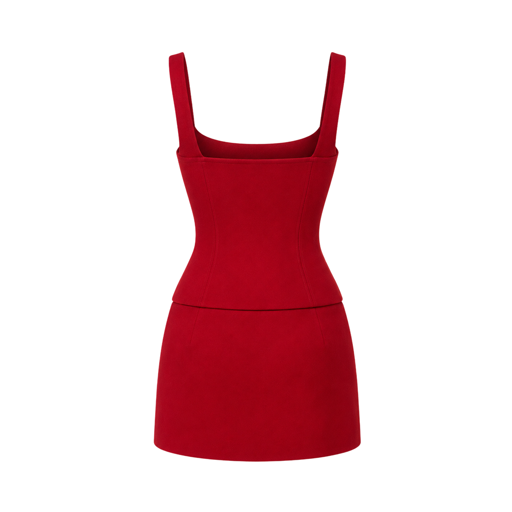 Valeria Minimal Scoop Set - Crimson