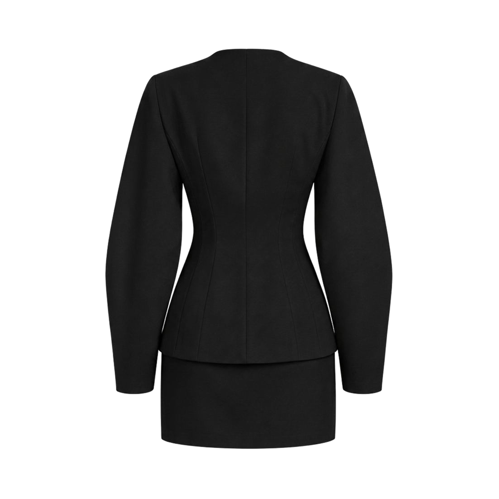 Valeria Plunge Blazer Co-Ord Set - Black