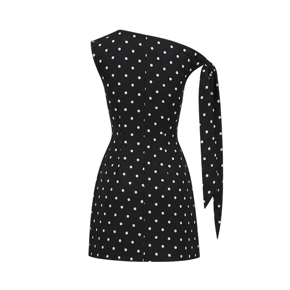 Valeria Polka Dot Mini Dress - Black