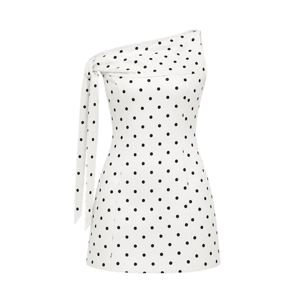 Valeria Polka Dot Mini Dress - White