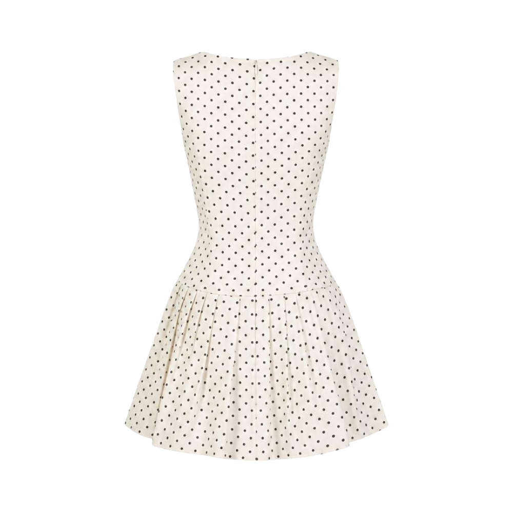 Valeria Polka Dot Peplum Mini Dress - White