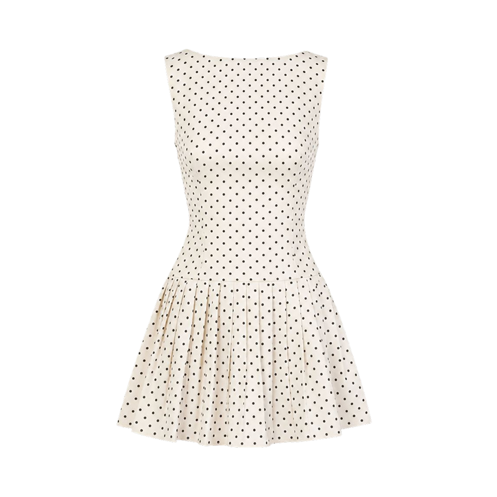 Valeria Polka Dot Peplum Mini Dress - White